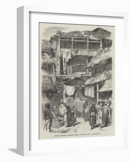 Street in Sirinagur, Cashmere-William Carpenter-Framed Giclee Print