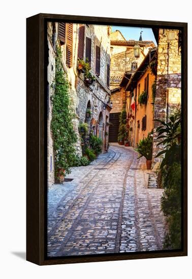 Street in Spello, Italy-Terry Eggers-Framed Premier Image Canvas