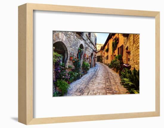 Street in Spello, Italy-Terry Eggers-Framed Photographic Print