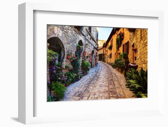 Street in Spello, Italy-Terry Eggers-Framed Photographic Print