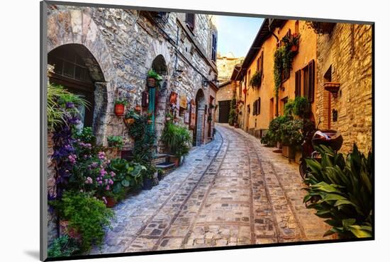 Street in Spello, Italy-Terry Eggers-Mounted Photographic Print