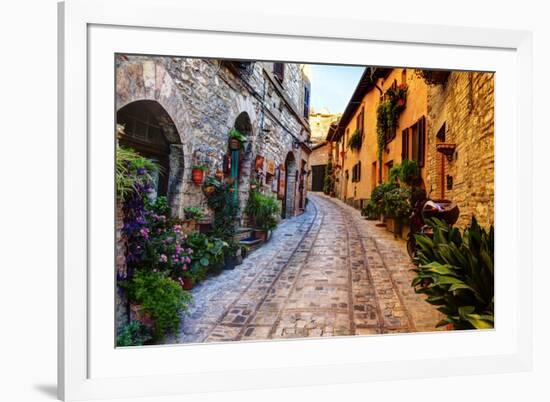 Street in Spello, Italy-Terry Eggers-Framed Photographic Print