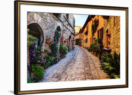 Street in Spello, Italy-Terry Eggers-Framed Photographic Print