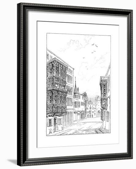 Street in St Gall, 1835-null-Framed Giclee Print