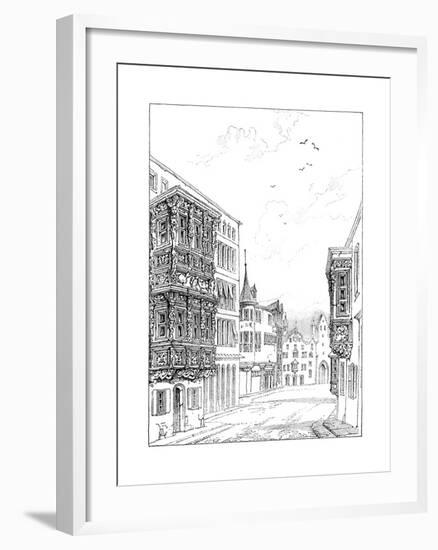 Street in St Gall, 1835-null-Framed Giclee Print