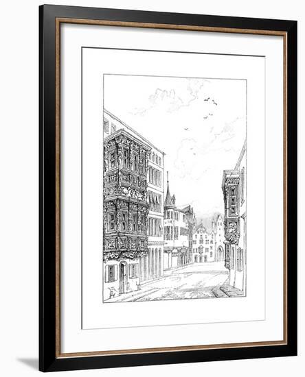 Street in St Gall, 1835-null-Framed Giclee Print