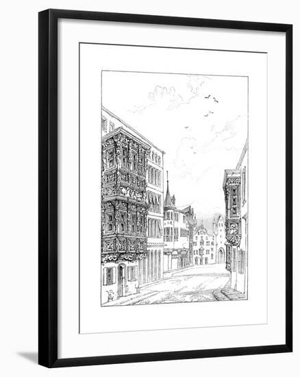 Street in St Gall, 1835-null-Framed Giclee Print