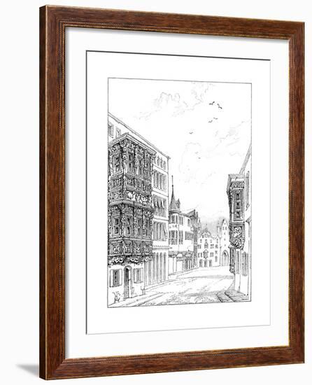 Street in St Gall, 1835-null-Framed Giclee Print
