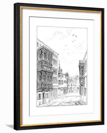 Street in St Gall, 1835-null-Framed Giclee Print