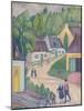 Street in St. Nicolas-du-Pelem, Brittany, c.1933-Stanislawa de Karlowska-Mounted Giclee Print