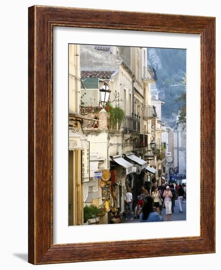 Street in Taormina, Sicily, Italy, Europe-Levy Yadid-Framed Photographic Print