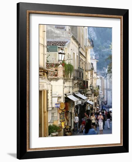 Street in Taormina, Sicily, Italy, Europe-Levy Yadid-Framed Photographic Print