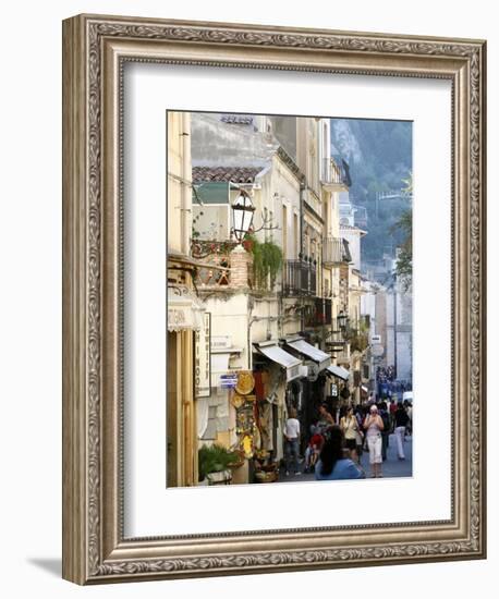 Street in Taormina, Sicily, Italy, Europe-Levy Yadid-Framed Photographic Print