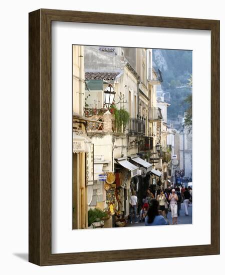 Street in Taormina, Sicily, Italy, Europe-Levy Yadid-Framed Photographic Print
