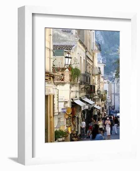 Street in Taormina, Sicily, Italy, Europe-Levy Yadid-Framed Photographic Print