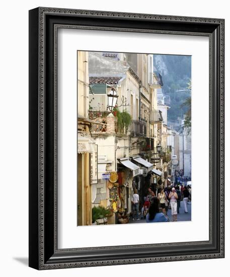 Street in Taormina, Sicily, Italy, Europe-Levy Yadid-Framed Photographic Print