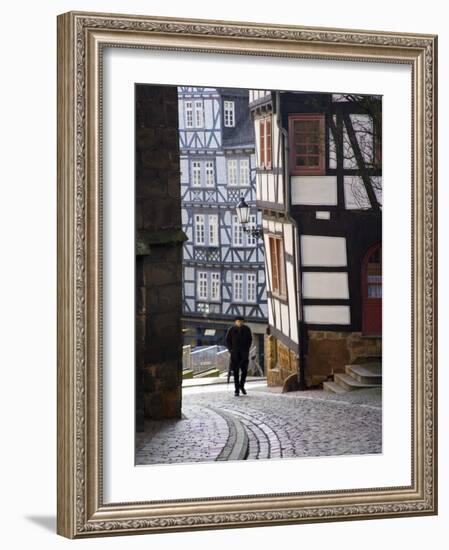Street in the Downtown of Marburg, Hessen, Germany-Carlos Sanchez Pereyra-Framed Photographic Print