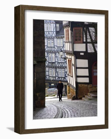 Street in the Downtown of Marburg, Hessen, Germany-Carlos Sanchez Pereyra-Framed Photographic Print