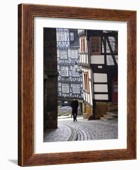 Street in the Downtown of Marburg, Hessen, Germany-Carlos Sanchez Pereyra-Framed Photographic Print