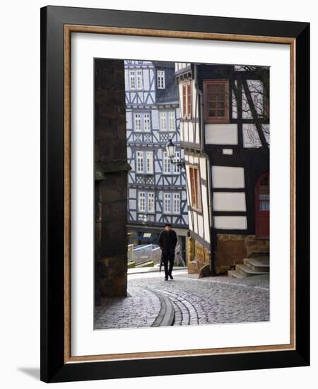 Street in the Downtown of Marburg, Hessen, Germany-Carlos Sanchez Pereyra-Framed Photographic Print