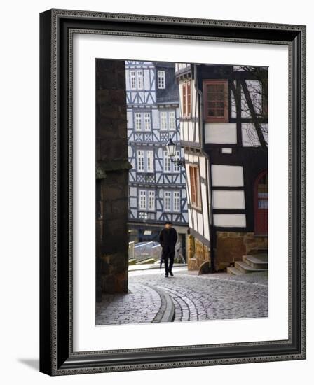 Street in the Downtown of Marburg, Hessen, Germany-Carlos Sanchez Pereyra-Framed Photographic Print