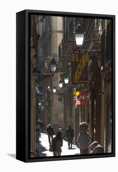 Street in the Old City, Barcelona, Catalunya, Spain, Europe-James Emmerson-Framed Premier Image Canvas