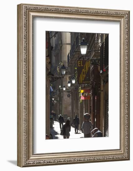 Street in the Old City, Barcelona, Catalunya, Spain, Europe-James Emmerson-Framed Photographic Print
