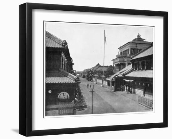 Street in Tokyo, Japan, Late 19th Century-John L Stoddard-Framed Giclee Print