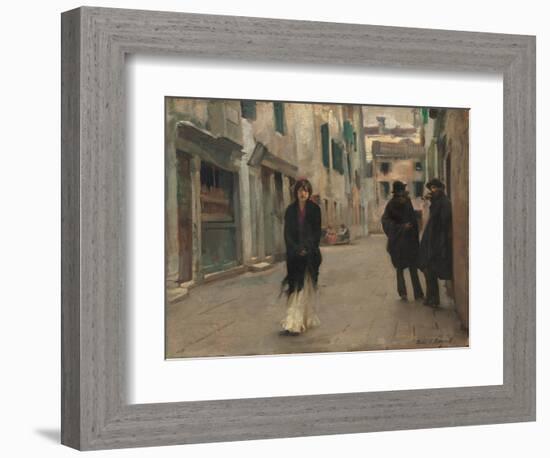 Street in Venice, 1882 (Oil on Canvas)-John Singer Sargent-Framed Giclee Print