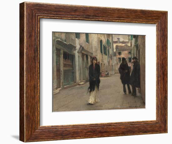 Street in Venice, 1882 (Oil on Canvas)-John Singer Sargent-Framed Giclee Print