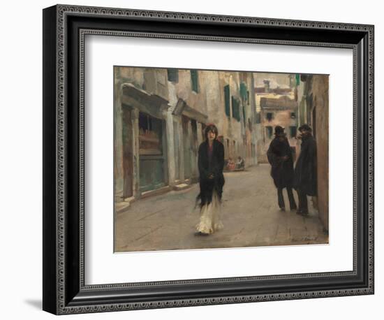 Street in Venice, 1882 (Oil on Canvas)-John Singer Sargent-Framed Giclee Print