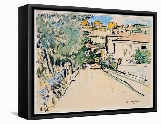 Street in Villefranche, c.1927-George Leslie Hunter-Framed Premier Image Canvas