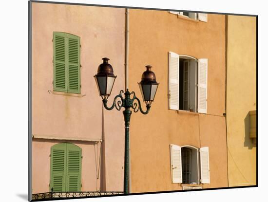 Street Lamp and Windows, St. Tropez, Cote d'Azur, Provence, France, Europe-John Miller-Mounted Photographic Print