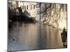 Street Lamp With Icicles and Mill Wheel at Certovka Canal, Mala Strana, Prague, Czech Republic-Richard Nebesky-Mounted Photographic Print