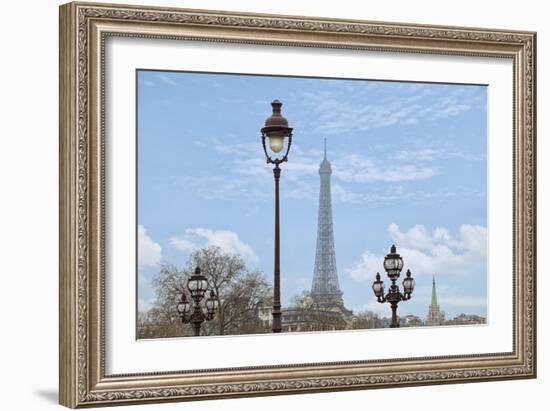 Street Lamps And Eiffel Tower-Cora Niele-Framed Giclee Print