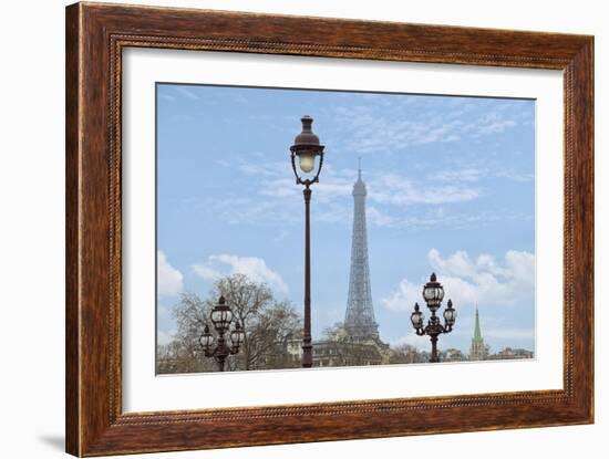 Street Lamps And Eiffel Tower-Cora Niele-Framed Giclee Print