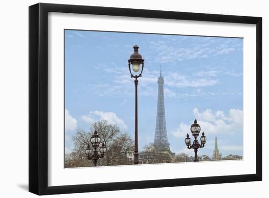 Street Lamps And Eiffel Tower-Cora Niele-Framed Giclee Print