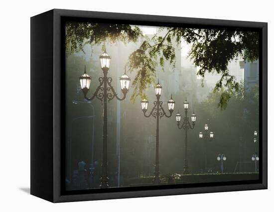 Street Lamps, Buenos Aires, Argentina, South America-Christian Kober-Framed Premier Image Canvas