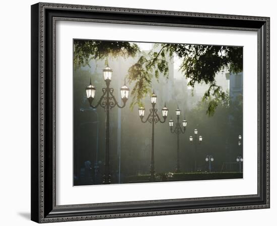 Street Lamps, Buenos Aires, Argentina, South America-Christian Kober-Framed Photographic Print