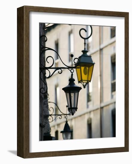 Street Lamps in Old Town, Annecy, French Alps, Savoie, Chambery, France-Walter Bibikow-Framed Photographic Print