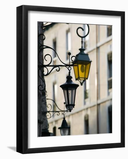 Street Lamps in Old Town, Annecy, French Alps, Savoie, Chambery, France-Walter Bibikow-Framed Photographic Print