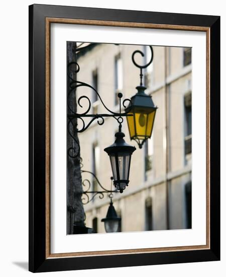 Street Lamps in Old Town, Annecy, French Alps, Savoie, Chambery, France-Walter Bibikow-Framed Photographic Print