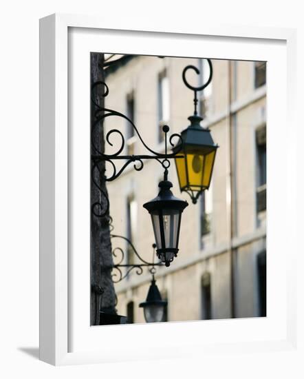 Street Lamps in Old Town, Annecy, French Alps, Savoie, Chambery, France-Walter Bibikow-Framed Photographic Print