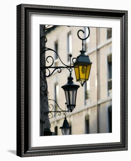 Street Lamps in Old Town, Annecy, French Alps, Savoie, Chambery, France-Walter Bibikow-Framed Photographic Print