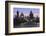 Street lanterns and old statues frame the historical buildings on Charles Bridge at dawn, UNESCO Wo-Roberto Moiola-Framed Photographic Print