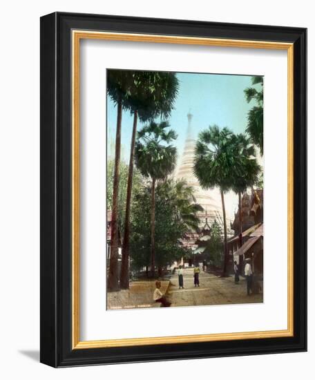 Street Leading Towards the Shwedagon Pagoda, Rangoon, Burma, Late 19th or Early 20th Century-null-Framed Giclee Print
