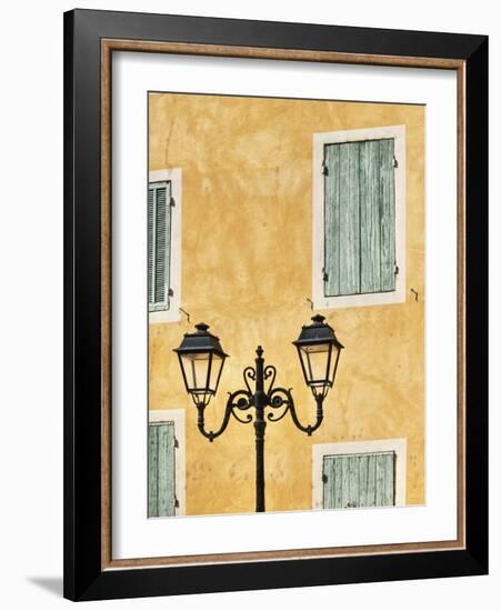 Street Light and Typical Provencal Architecture in Orange-Jonathan Hicks-Framed Photographic Print