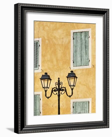 Street Light and Typical Provencal Architecture in Orange-Jonathan Hicks-Framed Photographic Print