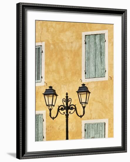 Street Light and Typical Provencal Architecture in Orange-Jonathan Hicks-Framed Photographic Print