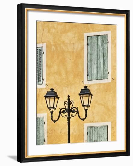 Street Light and Typical Provencal Architecture in Orange-Jonathan Hicks-Framed Photographic Print